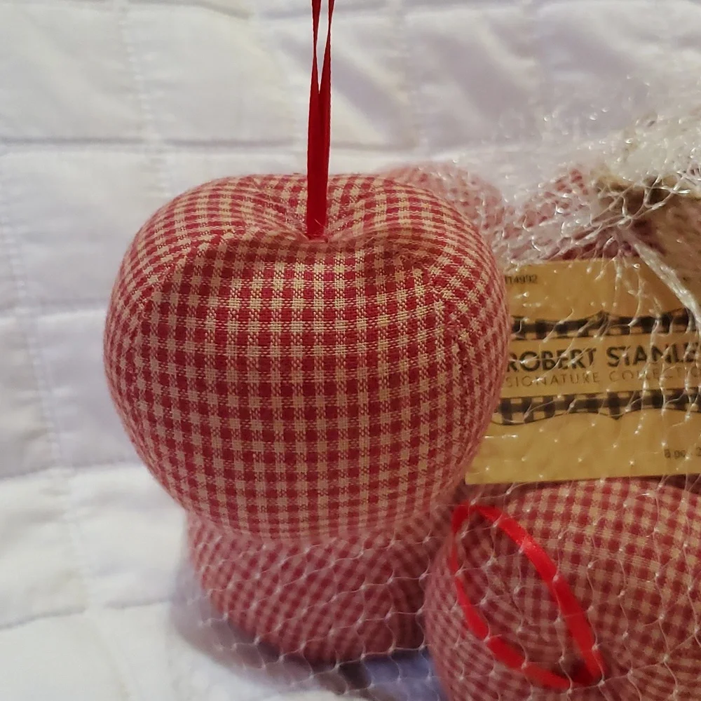 Cottagecore Pumpkin Plaid Christmas Fall Ornaments Tan Red 6